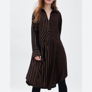 brown leather dress strapless Cocoa Faux Leather Strapless A-line Mini Dress